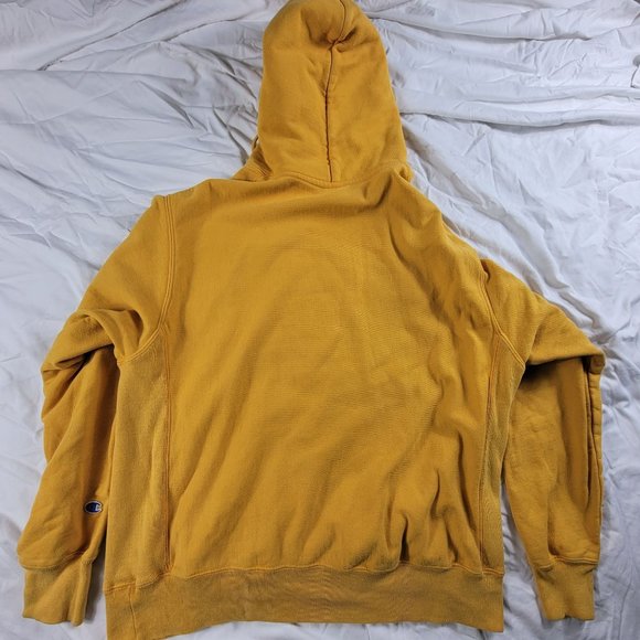 Champion Reverse Weave Mens XL Yellow Pullover Sweater Outdoors Winter Warm - Picture 2 of 11